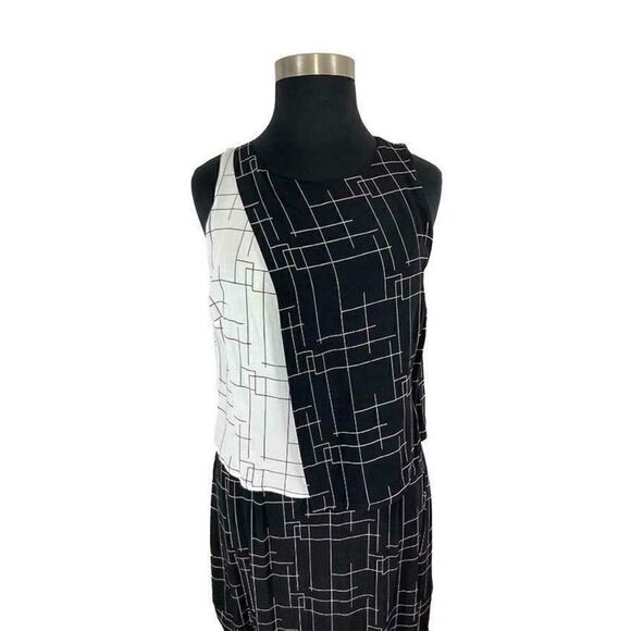 Maya Negri XL Black White Checked Micah Dress ~Boutique~ Art To Wear |Retro 80's - Picture 3 of 6
